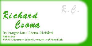 richard csoma business card