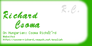 richard csoma business card